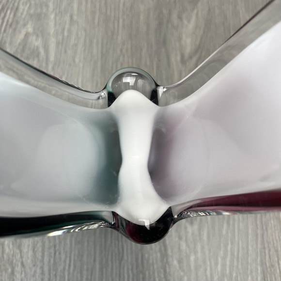 Vintage Coquilleli Art Glass Vase Signed Swedish Studio Heavy Decor - Picture 9 of 16